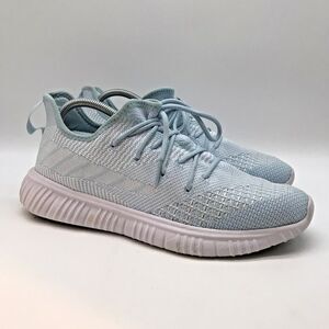 Avia Light Blue Memory Foam Lightweight Knit Sneakers Women's 11 Lace Up Low Top
